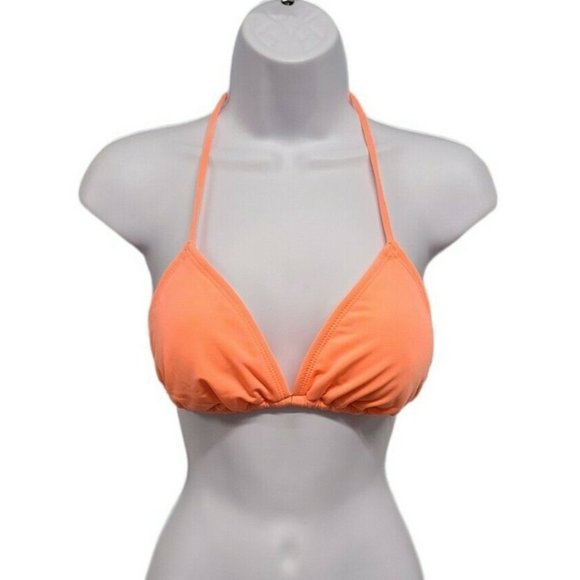 Billabong Sol Searcher Tri Bikini Top Peach Size M Adjustable Juniors - Picture 2 of 10
